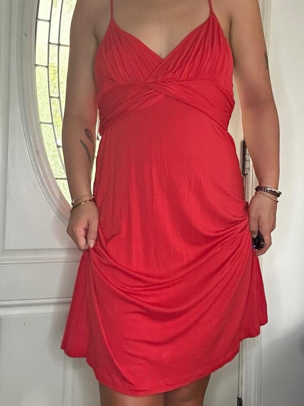 Forever 21 Red Twist-Front Mini Dress